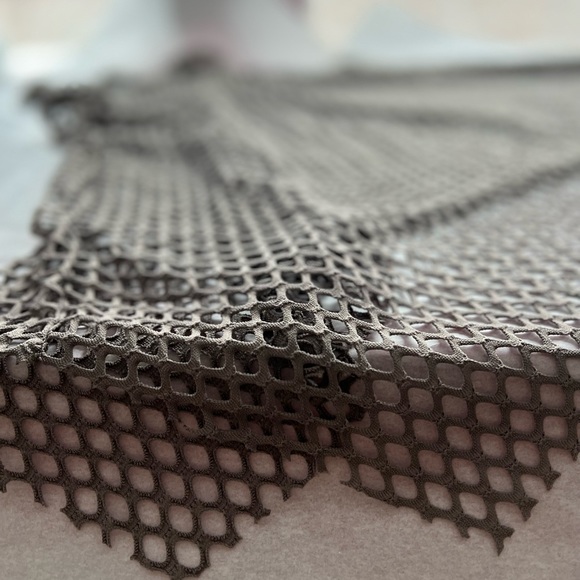 EUC SO COOL FISHNET olive grey racerback tunic *layering* sz L nightclub dance - Picture 14 of 16